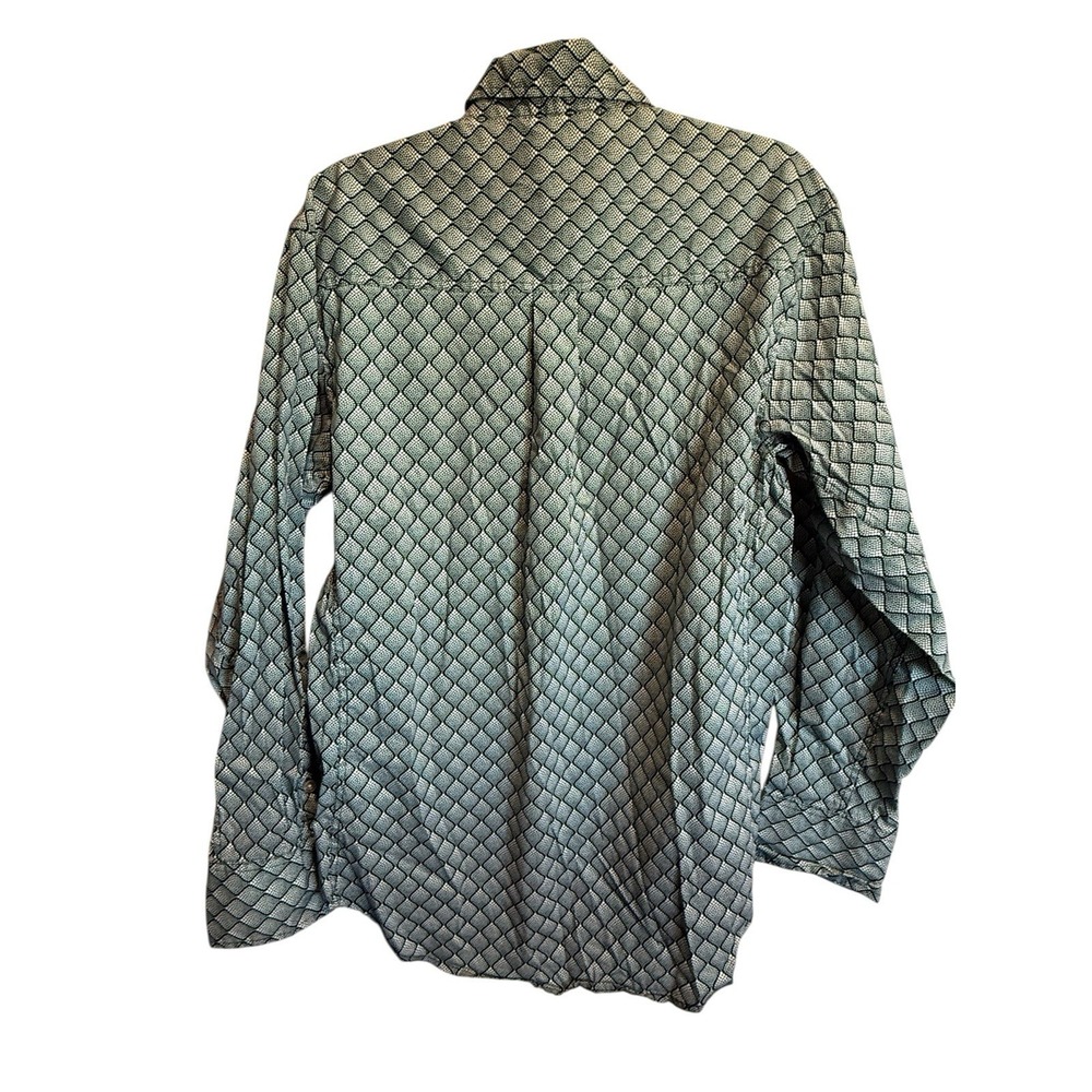 WRANGLER COMPETITION 20X ADVANCED COMFORT PEARL SNAP SHIRT GREEN MENS LARGE - Picture 2 of 5